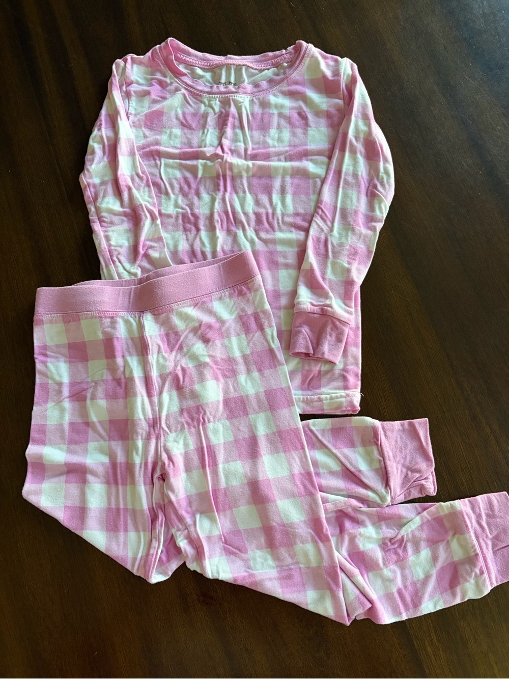 Little Sleepies Pink Gingham Long Sleeve Pajama Set
